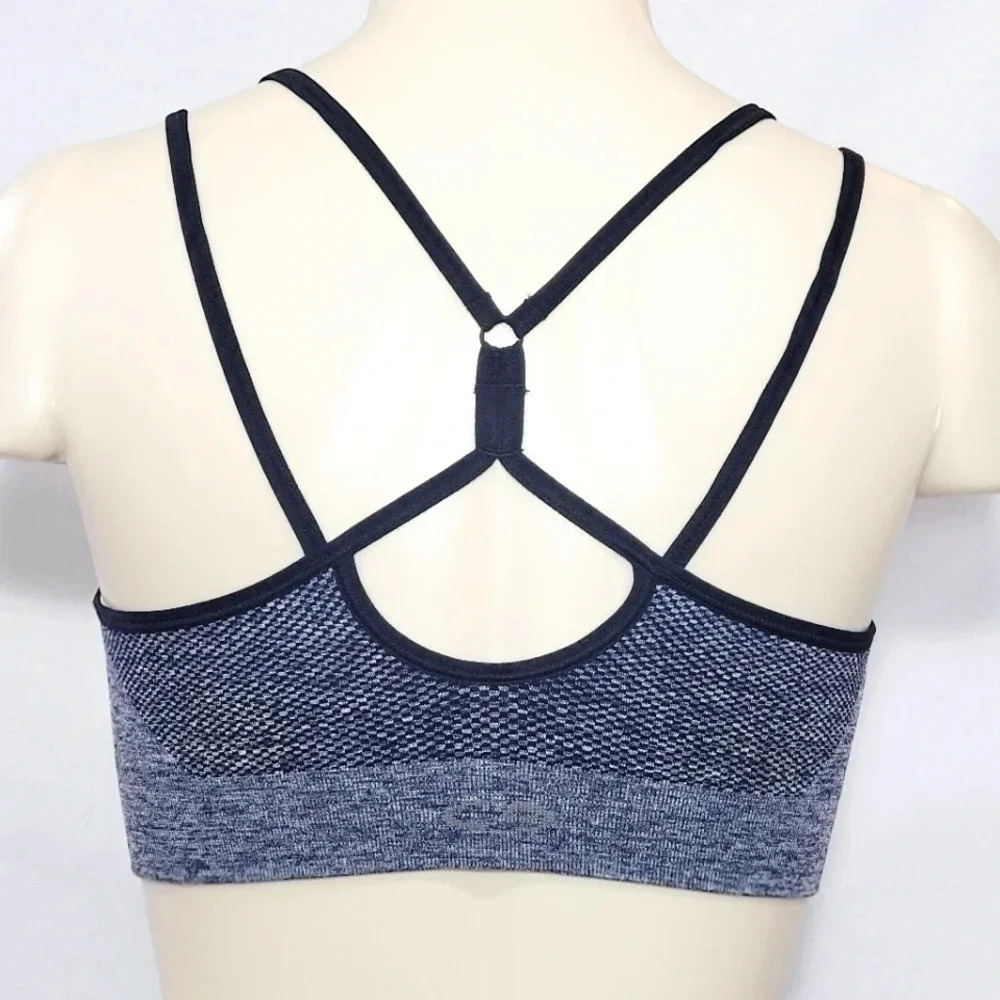 XS X-SMALL Champion C9 N9620 Strappy Back Wire Free Sports Bra Gray & Black‎ NWT